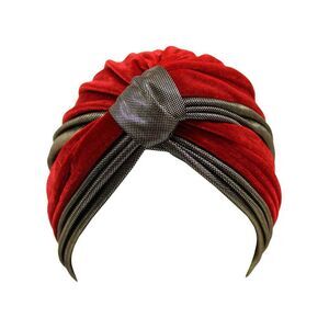 Two-Tone Velour Fashion Turban Head Wrap